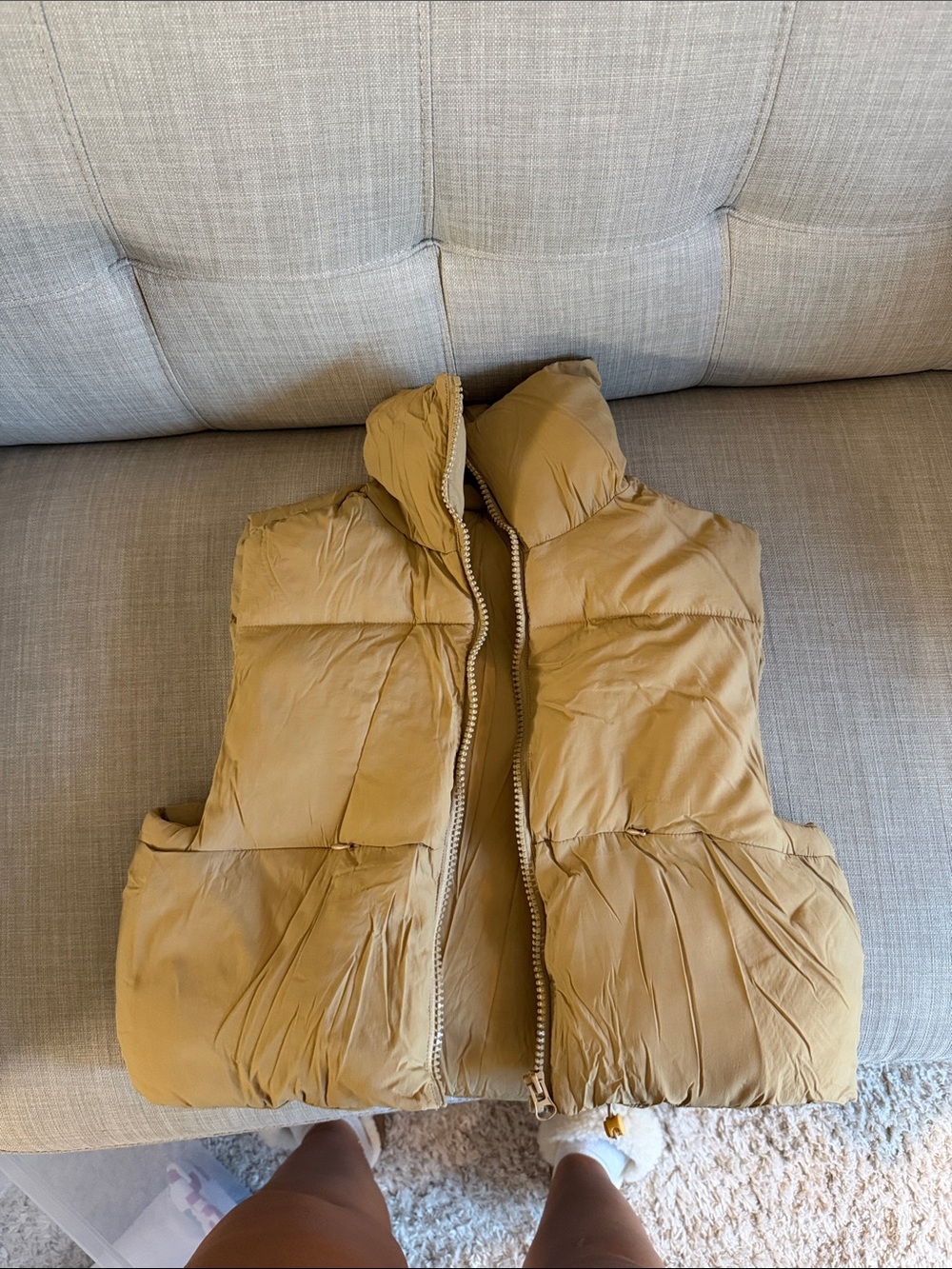 Amazon Women's Mustard Yellow Puffer Vest